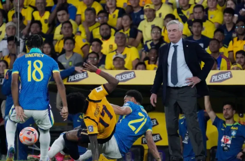 Brasil joga mal e fica no 0 a 0 com o Equador na estreia de Ancelotti